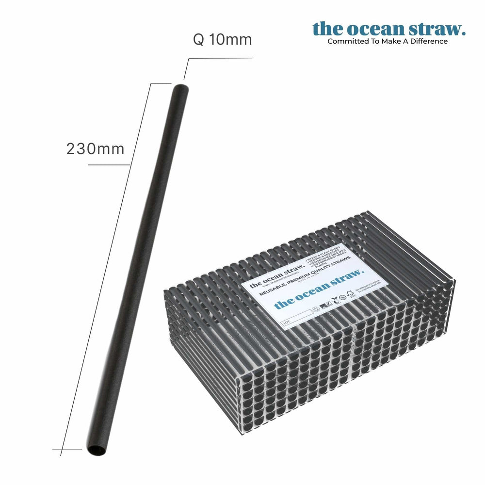 The Ocean Straw 10mm - Bubbelte Drink Straw Black / 230 / Bag 10mm - Bubble Tea