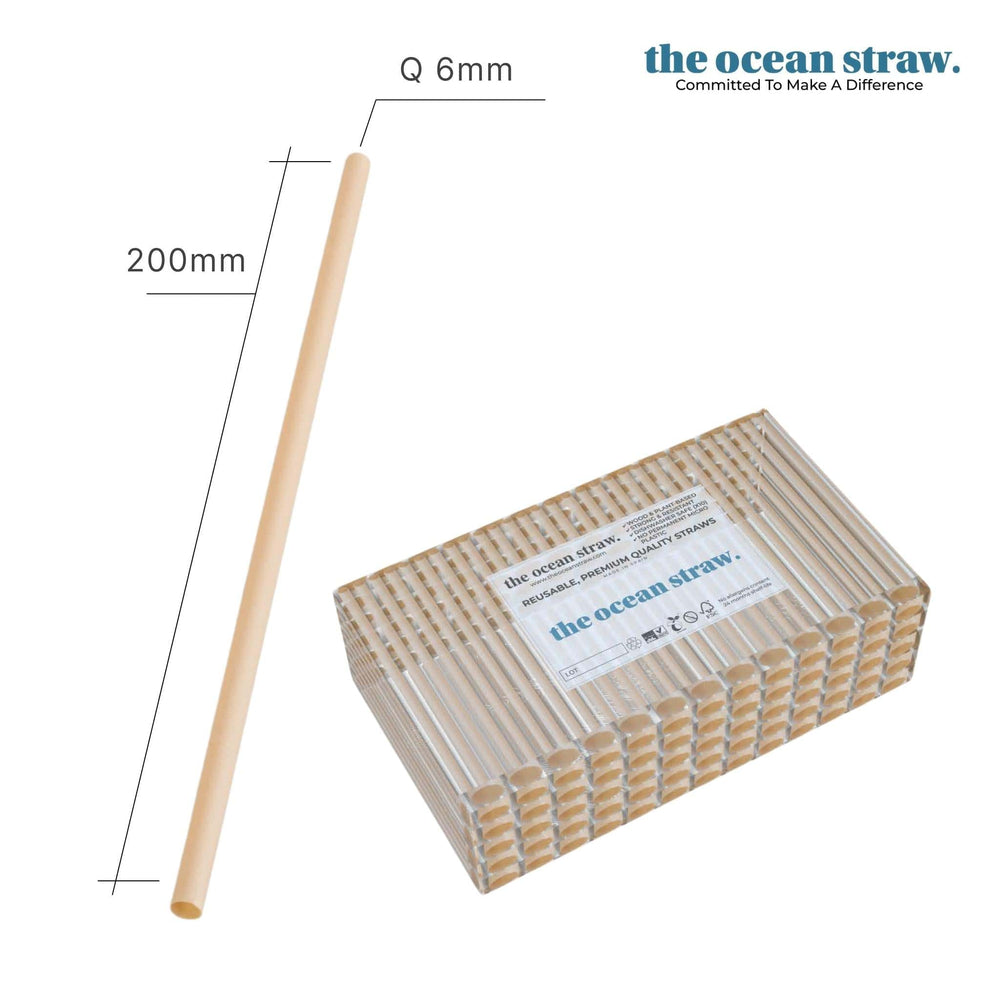 The Ocean Straw 6mm - Cocktails & Soft Drinks Nature / 200mm / Bag (B500) 6mm - Cocktails & Soft Drinks