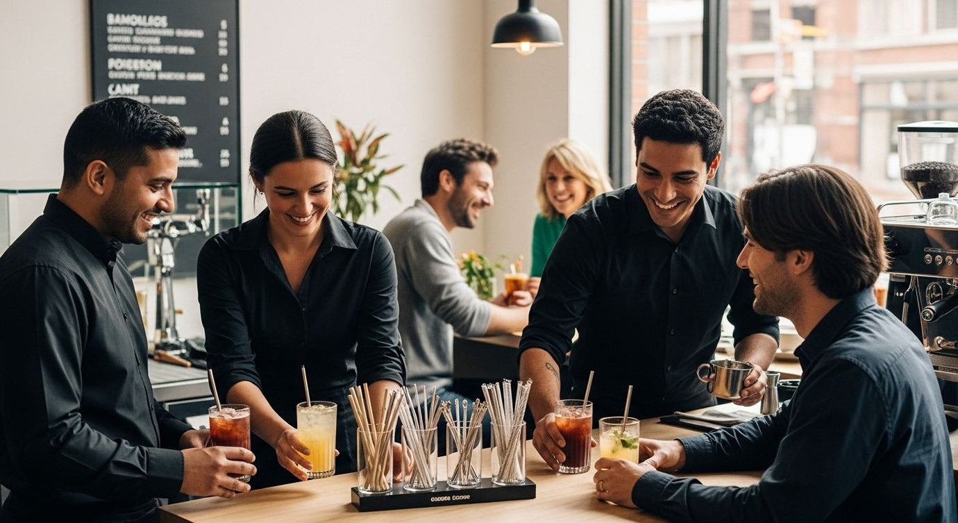 alternative plastic straws, sustainable cafe, eco-friendly business