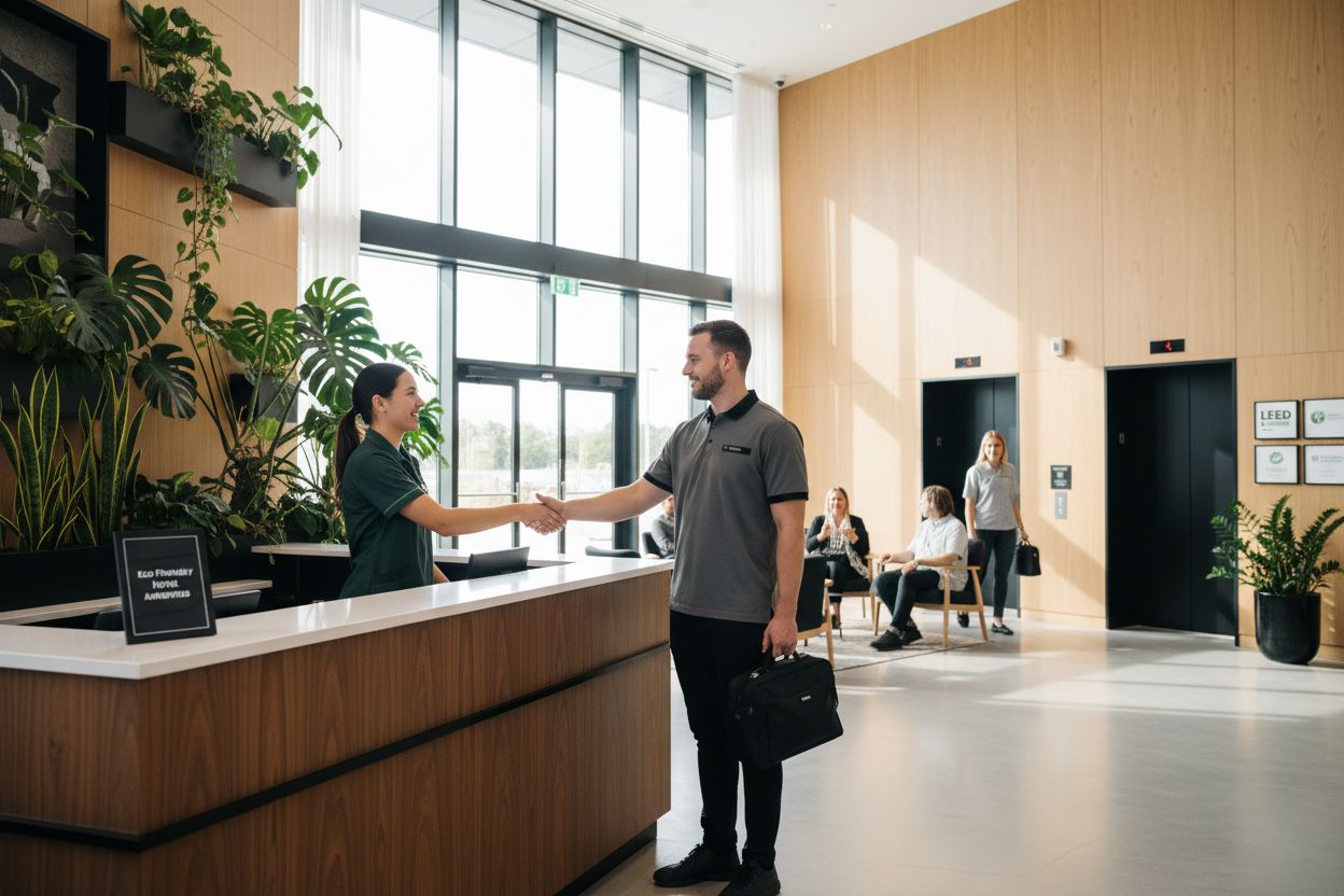 eco friendly hotel amenities lobby