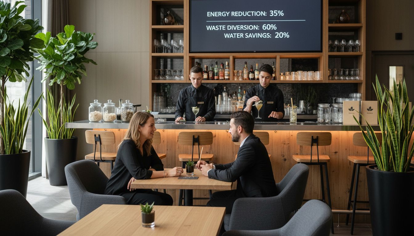 sustainable hotel lounge