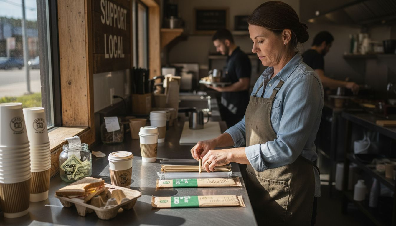 Manager sorting plastic and biodegradable items