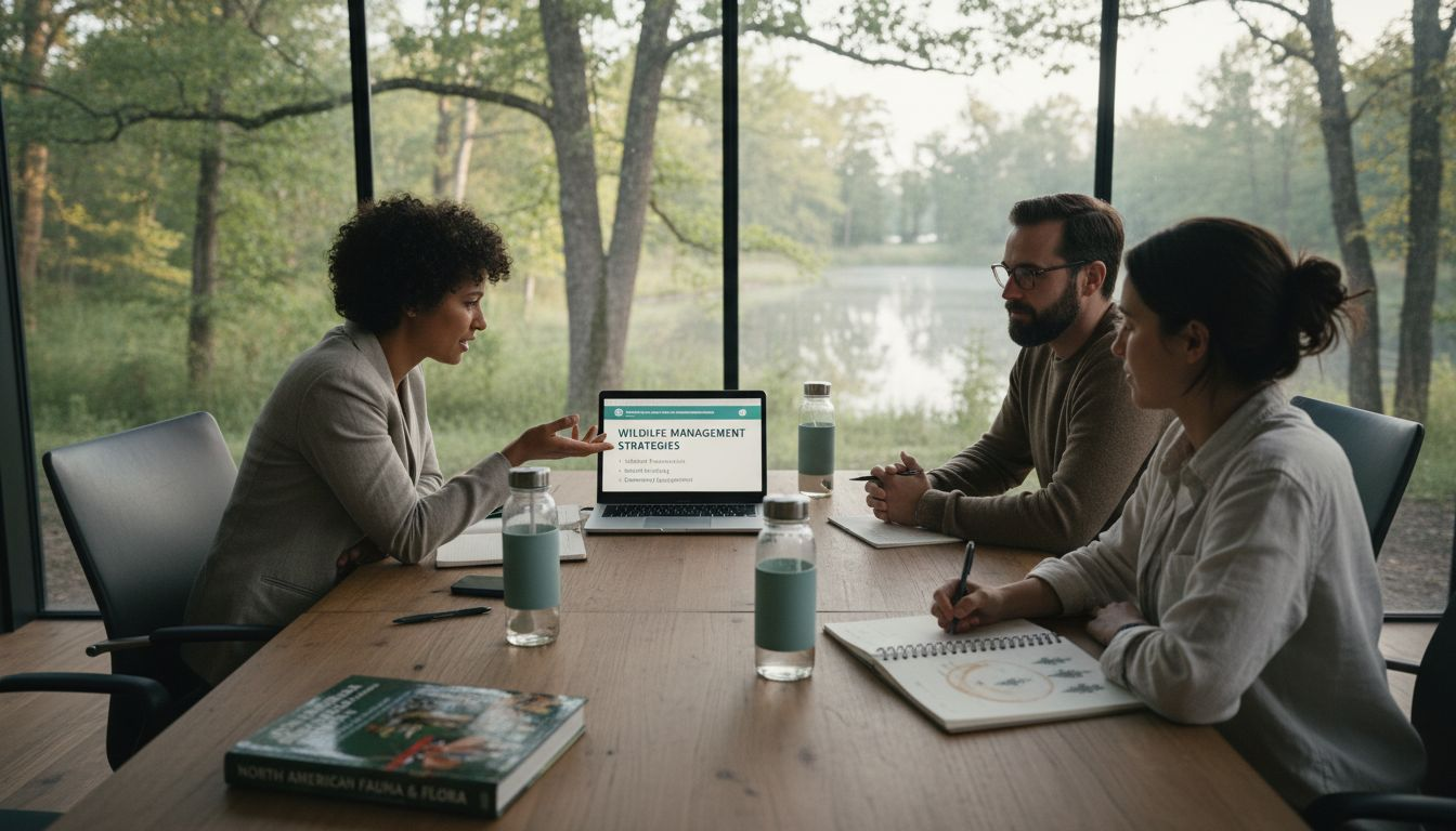 Eco business team meeting on wildlife management