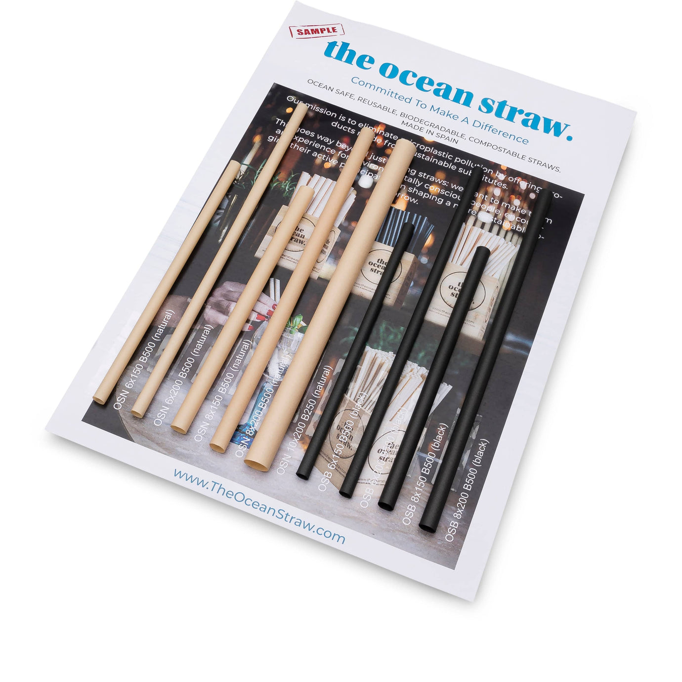 Sample kit of The Ocean Straw displayed at a distributor’s stand
