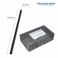 The Ocean Straw 6mm - Cocktails & Soft Drinks Black / 200mm / Bag (B500) 6mm - Cocktails & Soft Drinks