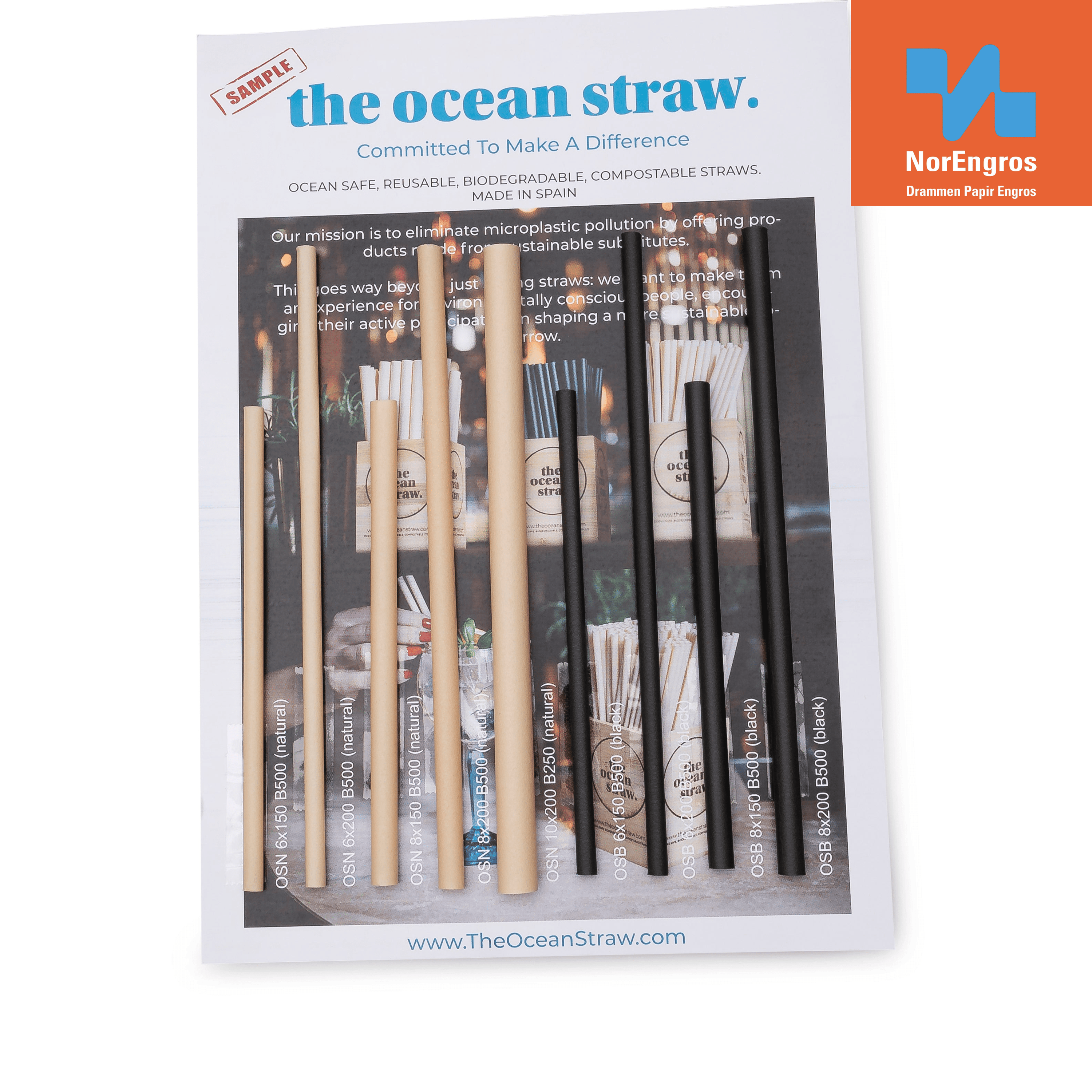 The Ocean Straw Test sample Vareprøve fra Norengros - Drammen Papir Engros